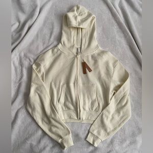 Skims Waffle Cropped Hoodie